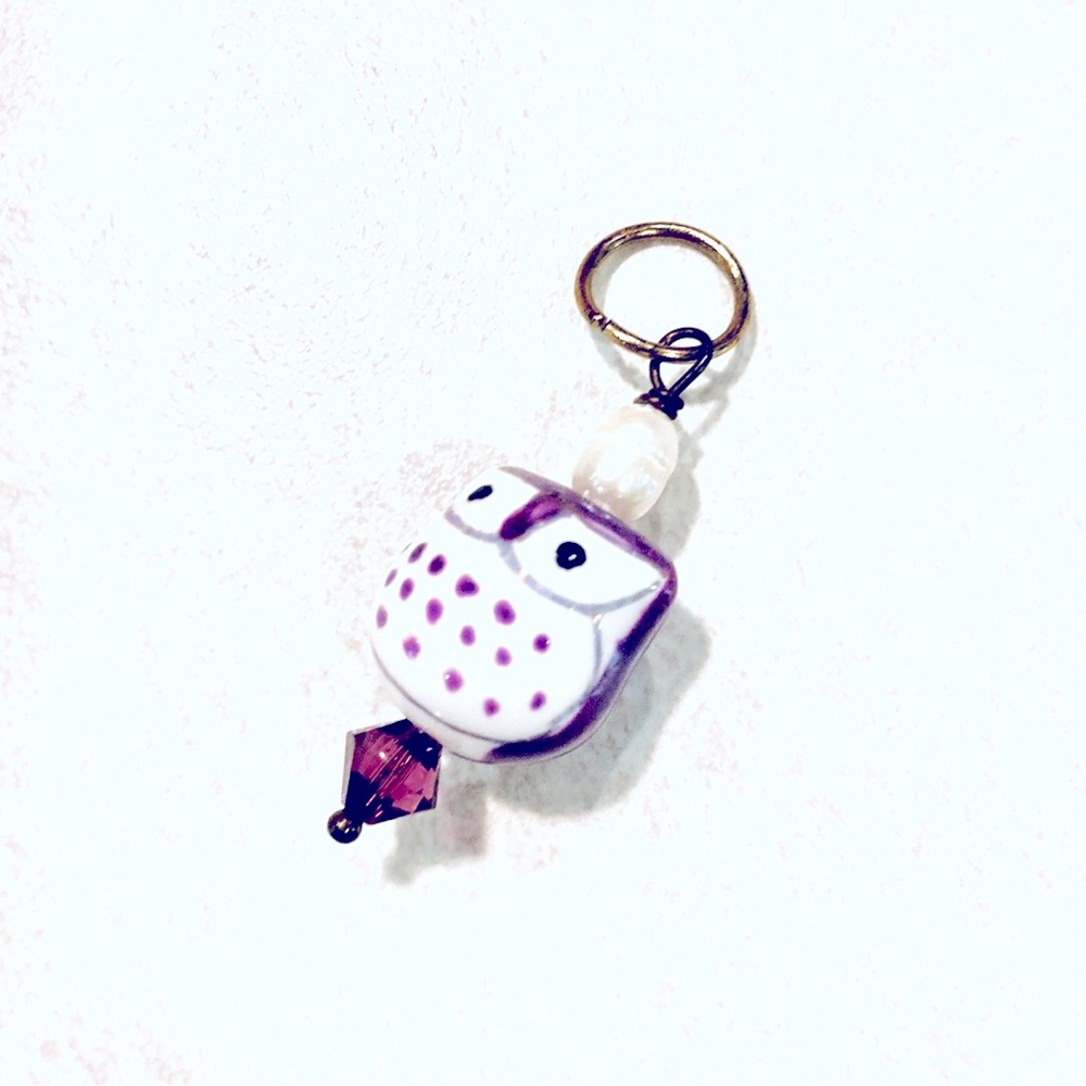 Handmade Purple Owl Pull Decorative Charm